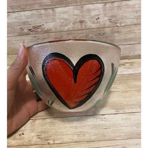 Kosta Boda Ulrics Hydman Vallien Heart Bowl 6 in x 4 in Anniversary Gift - Picture 5 of 10